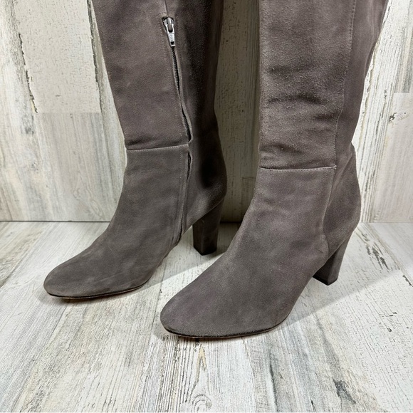 Halogen Noble Over The Knee Heeled Boots Grey Suede #1397 - Picture 4 of 15